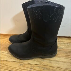 Clark’s Black Leather western Boots size 5 EUC VINTAGE